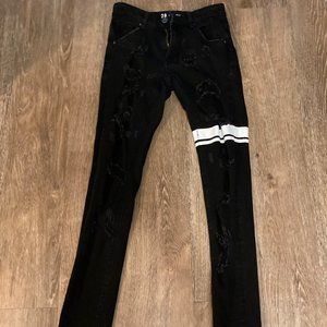 Crysp Denim Jeans Black/White Stripe